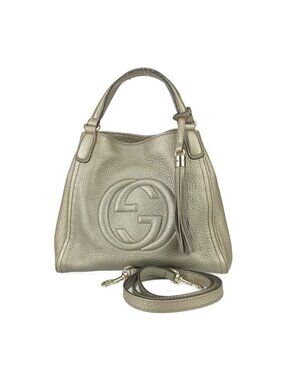 Gucci Handbag Interlocking G Soho 2-Way Bag Gold Leather